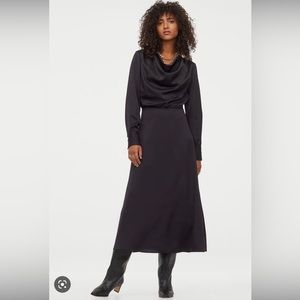 Long Satin Black Dress
